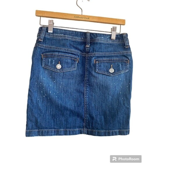 New York & Company Denim Destressed Skirt Sz.0 - Picture 2 of 3